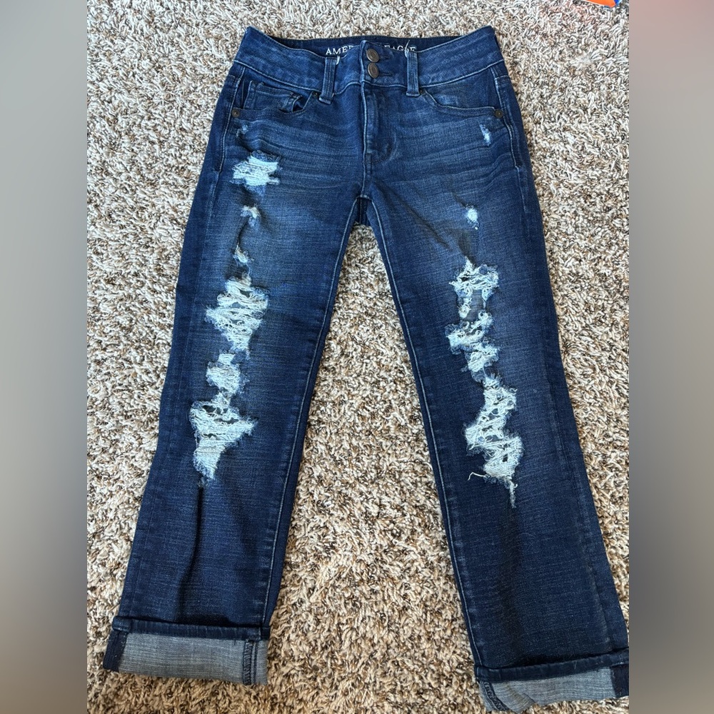 American Eagle artist crop jeans
